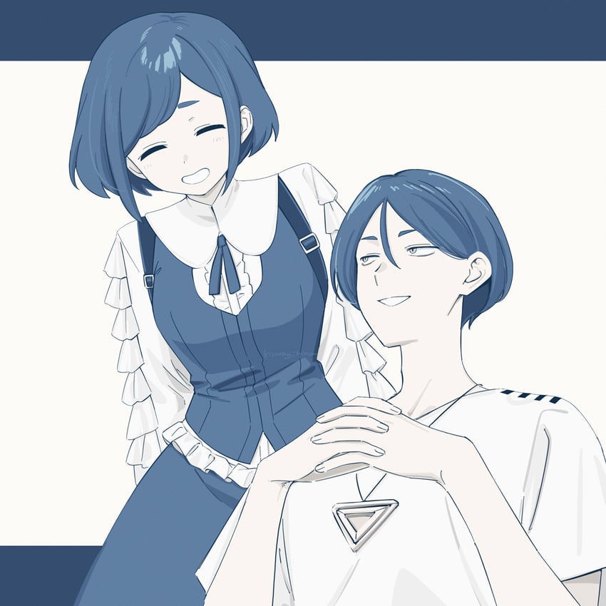 fukurai azami and meguriya ayumu (toshi densetsu kaitai center) drawn by kisaragi_hina