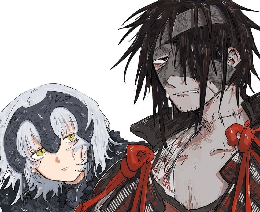 jeanne d'arc alter and chiemon (fate and 1 more) drawn by ruda_(ruda_0616_tfj)