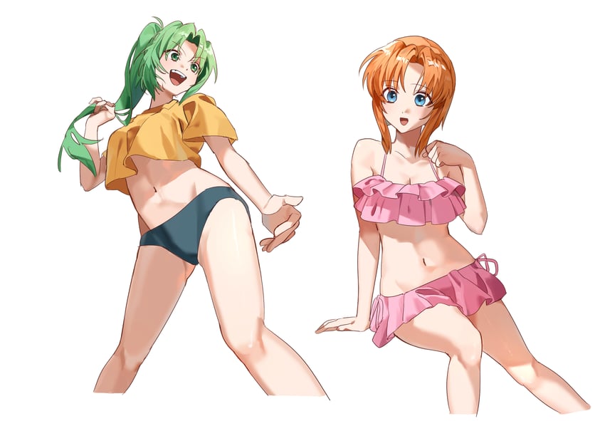 ryuuguu rena and sonozaki mion (higurashi no naku koro ni) drawn by kkoo7