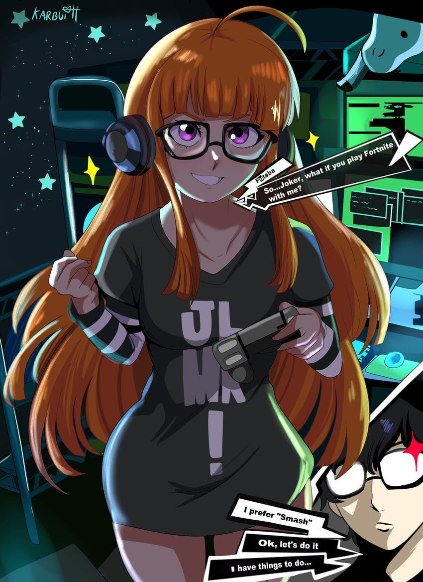 amamiya ren and sakura futaba (persona and 1 more) drawn by karbuitt