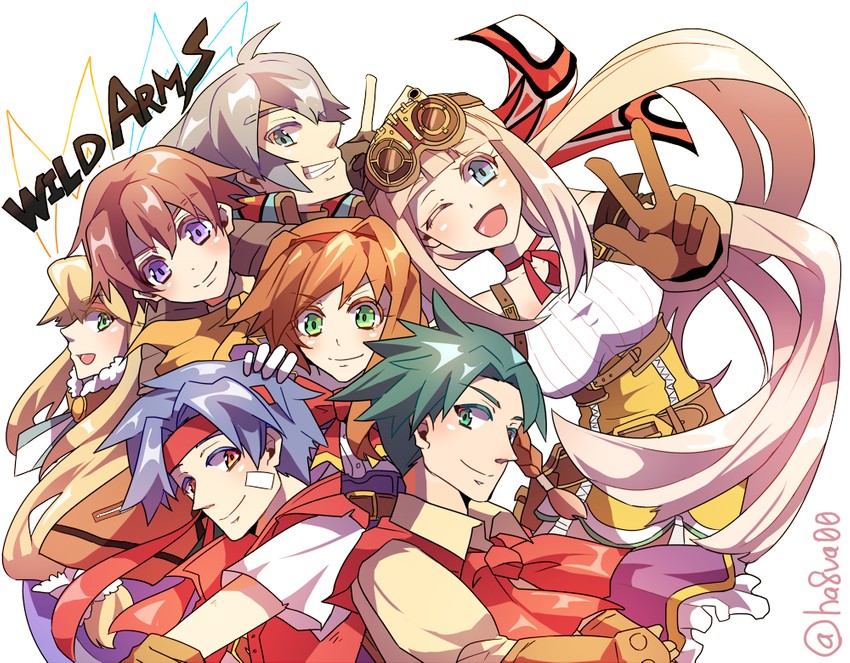 virginia maxwell, rody roughnight, ashley winchester, clarissa arwin, dean stark, and 2 more (wild arms and 7 more) drawn by hazuki_(denebola)