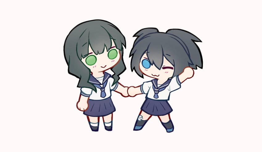 kuroi mato and takanashi yomi (black rock shooter) drawn by mehyuew39