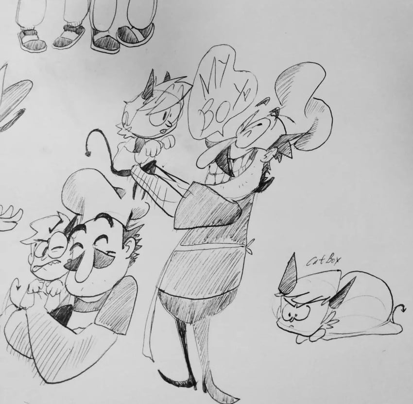 peppino spaghetti and pepe spaghetti (original and 1 more) drawn by pizzataker