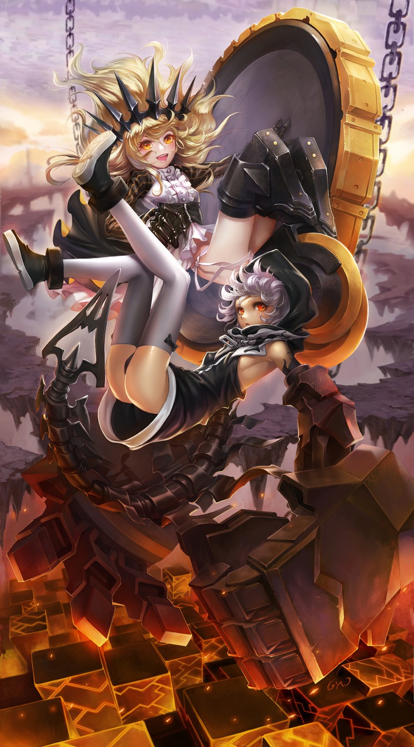 strength and chariot (black rock shooter) drawn by gyworz