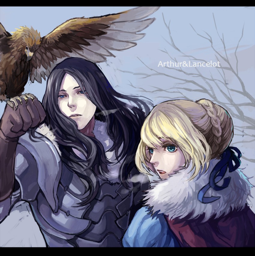 artoria pendragon, saber, and lancelot (fate and 1 more) drawn by sakenomi