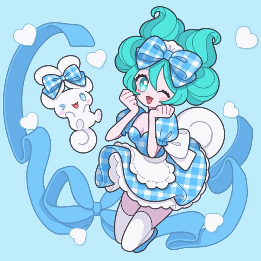 hatsune miku, cinnamoroll, and cinnamiku (vocaloid and 2 more) drawn by nyaasechan