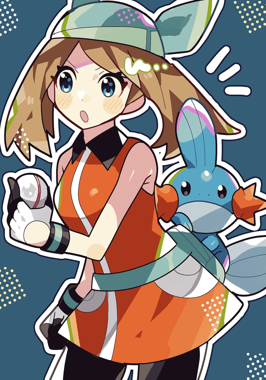 may and mudkip (pokemon and 2 more) drawn by anidler91