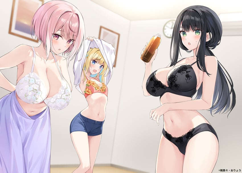 karasuma chikage, daigo sakurako, and ono tsukasa (kounai sandai bijo no himo shitemasu) drawn by oryo_(oryo04)