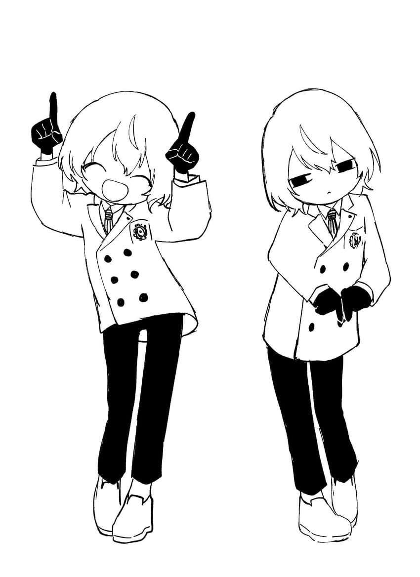 akechi gorou (persona and 3 more) drawn by kaisen_(kaisen_inari)