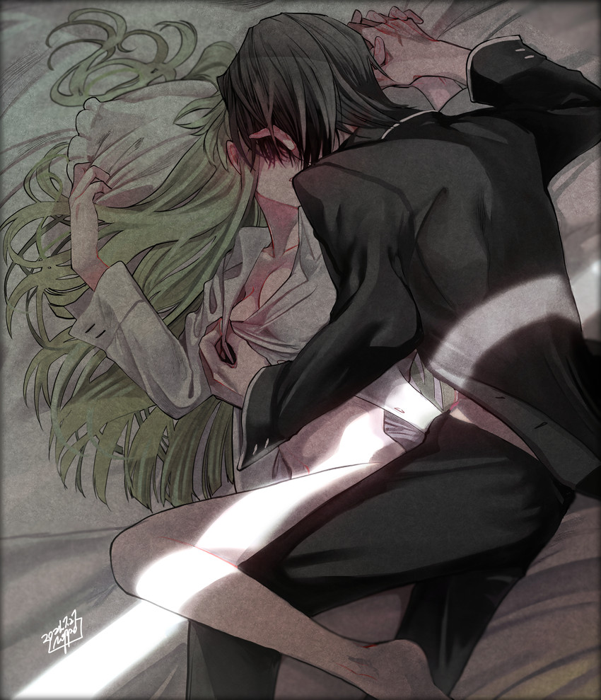c.c. and lelouch vi britannia (code geass) drawn by noppo