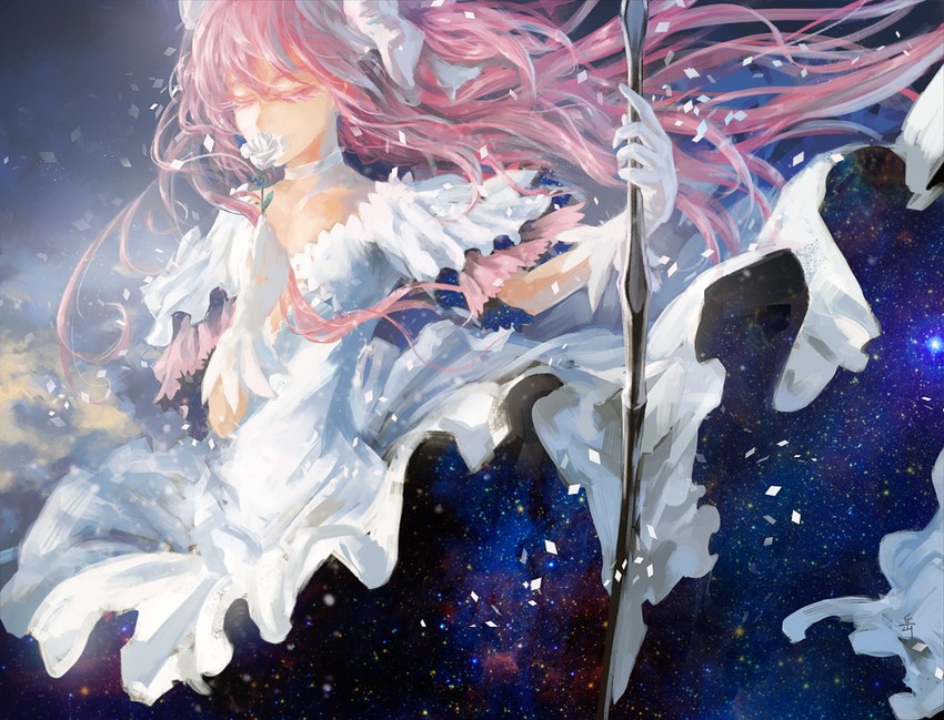 kaname madoka and ultimate madoka (mahou shoujo madoka magica) drawn by archlich