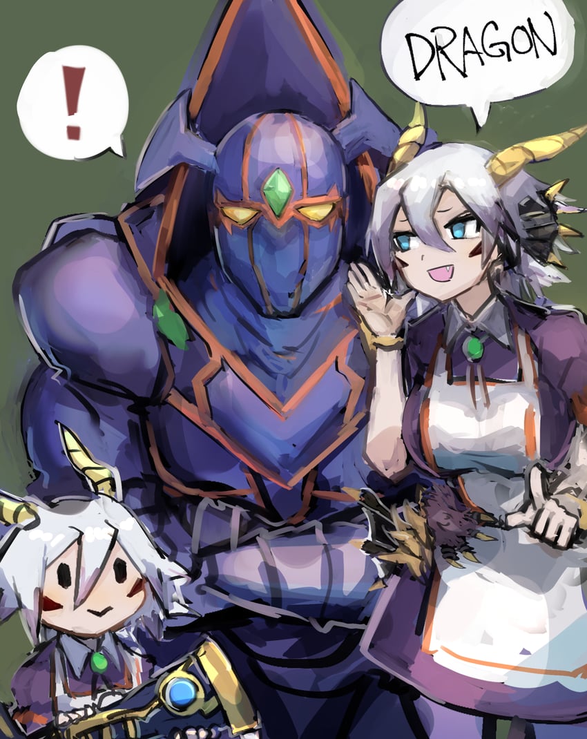 buster blader, buster whelp of the destruction swordsman, and buster dragon (yu-gi-oh!) drawn by hatano_kiyoshi