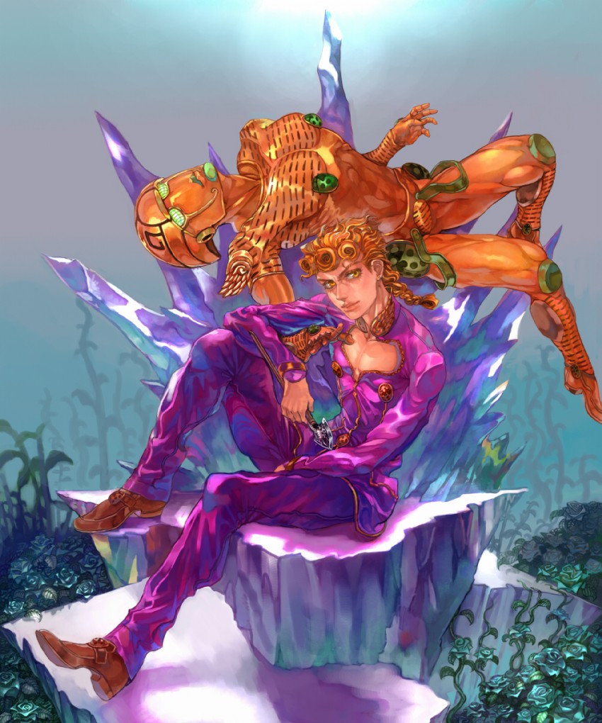 giorno giovanna and gold experience (jojo no kimyou na bouken and 1 more) drawn by touge_(kubiwa_tsuki)
