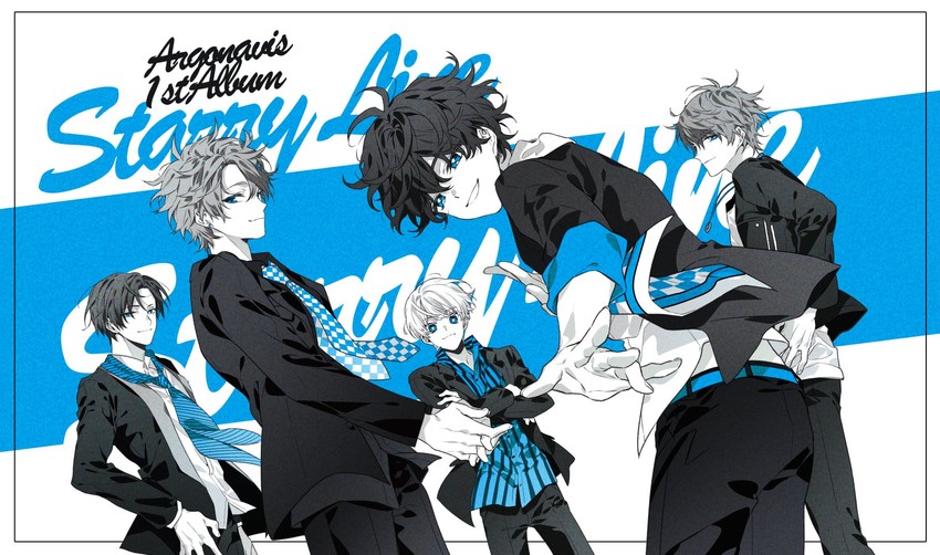nanahoshi ren, shiroishi banri, goryou yuuto, kikyou riou, and matoba wataru (from argonavis) drawn by 175x172nyrn