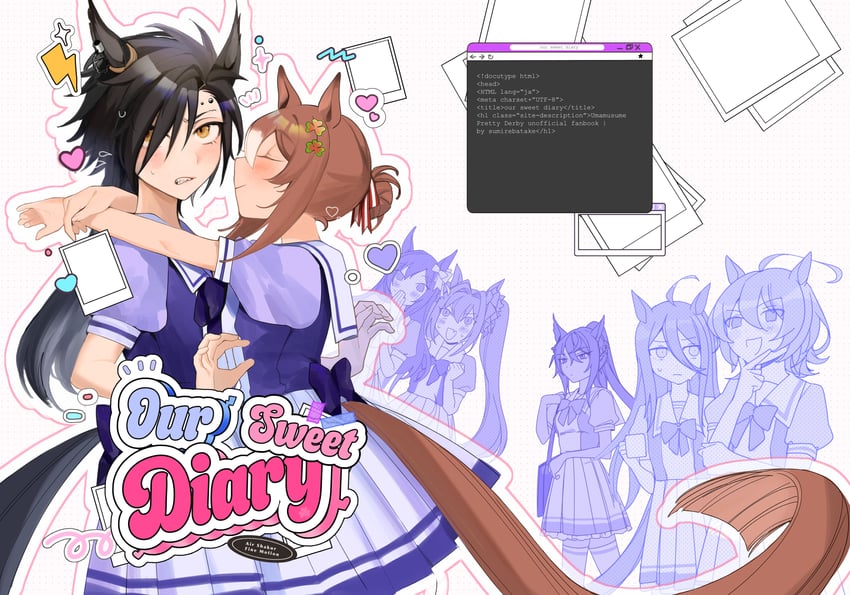 agnes tachyon, manhattan cafe, daiwa scarlet, mejiro dober, fine motion, and 2 more (umamusume) drawn by sumirebatake