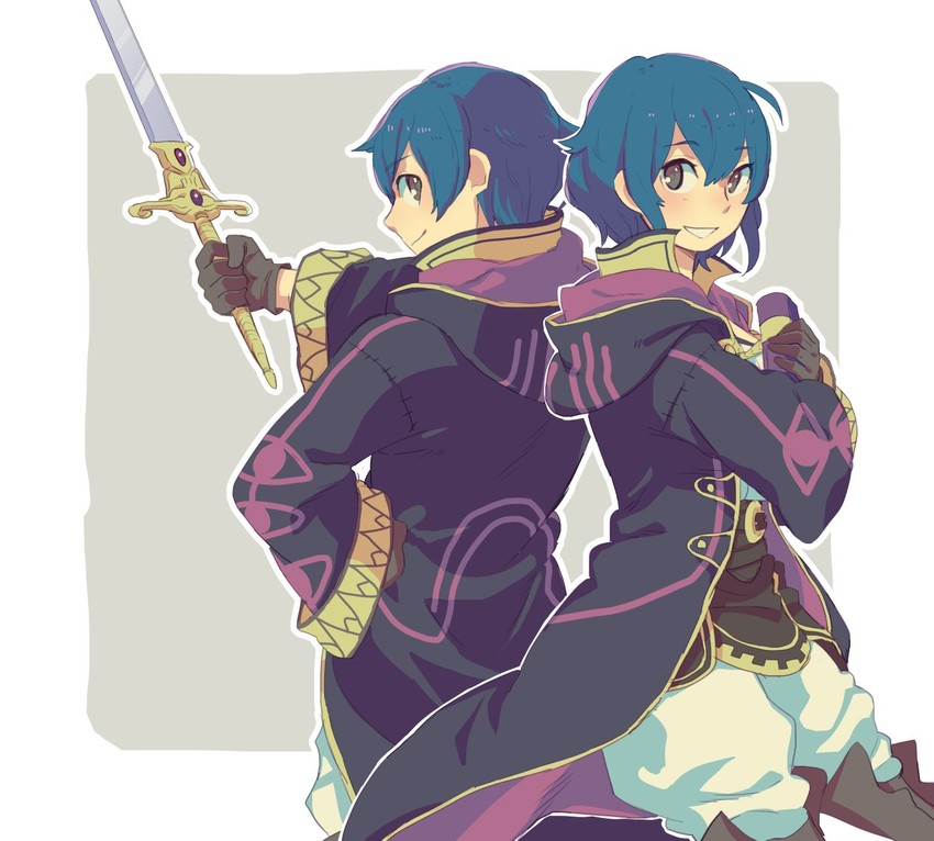 female morgan and male morgan (fire emblem and 1 more) drawn by aisutabetao
