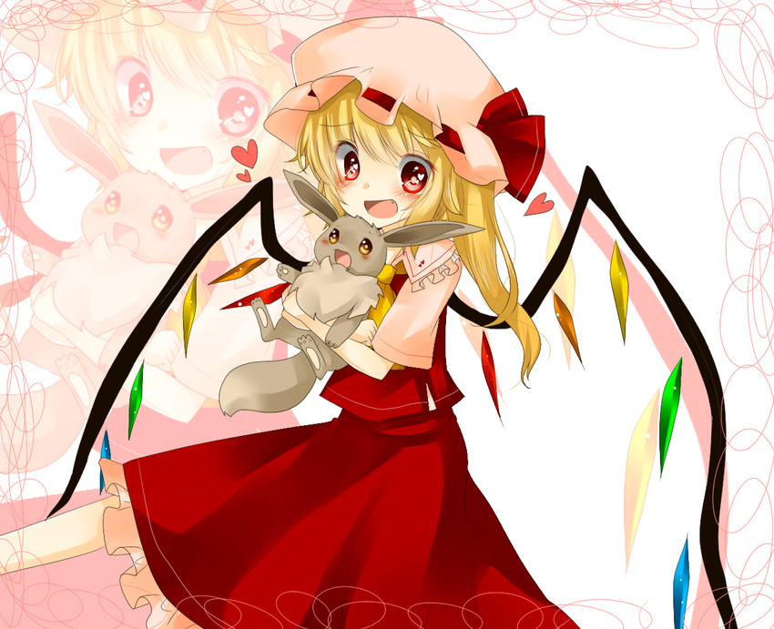 flandre scarlet and eevee (touhou and 1 more) drawn by koyashaka