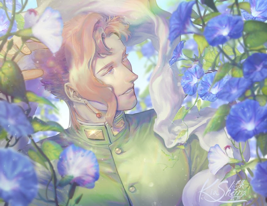 kakyoin noriaki (jojo no kimyou na bouken and 1 more) drawn by kiasherria
