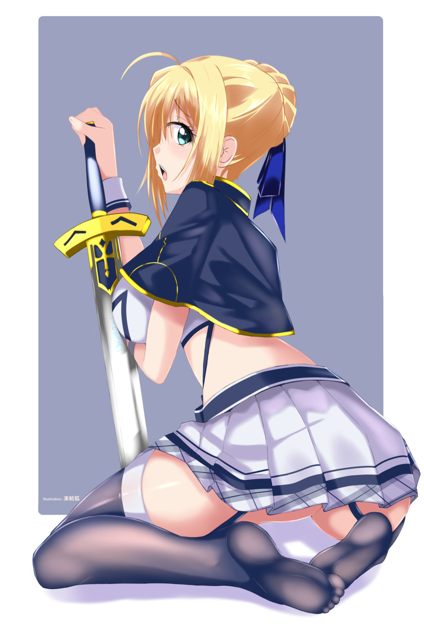 artoria pendragon and saber (fate and 2 more) drawn by incro300