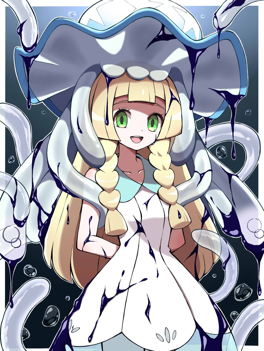 lillie and nihilego (pokemon and 1 more) drawn by shabana_may