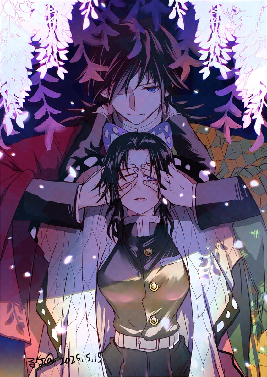 kochou shinobu and tomioka giyuu (kimetsu no yaiba) drawn by miku_namu