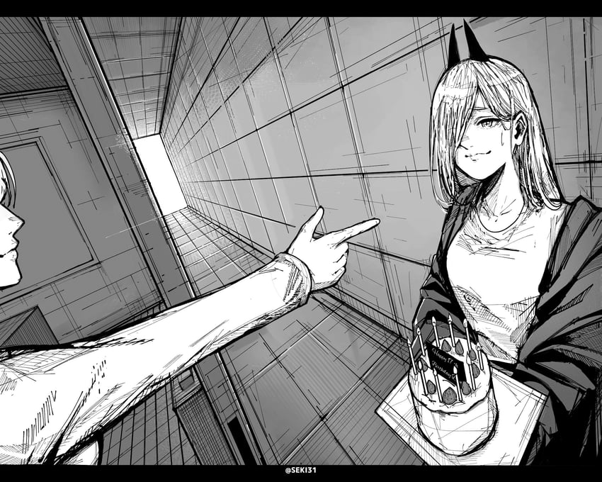 makima and power (chainsaw man) drawn by seki_31_(artist)