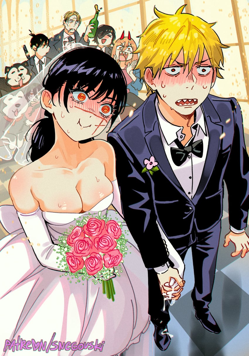 power, denji, yoru, hayakawa aki, himeno, and 3 more (chainsaw man) drawn by snegovski