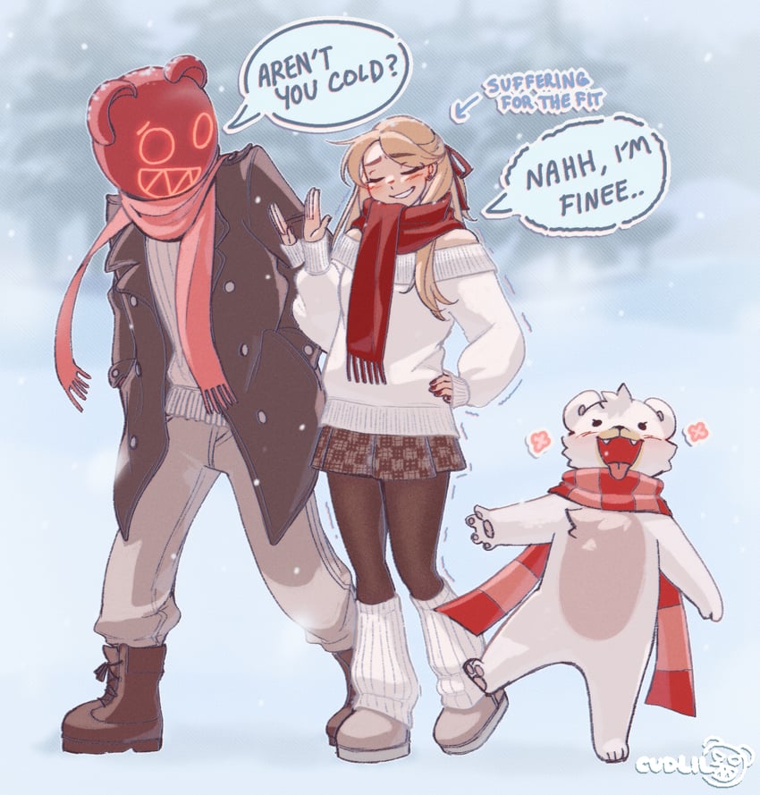 cudlil, cuddles, and bear bro (original) drawn by cudlil