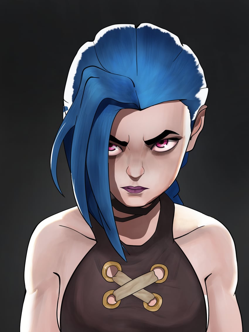 jinx and arcane jinx (league of legends and 1 more) drawn by gruver