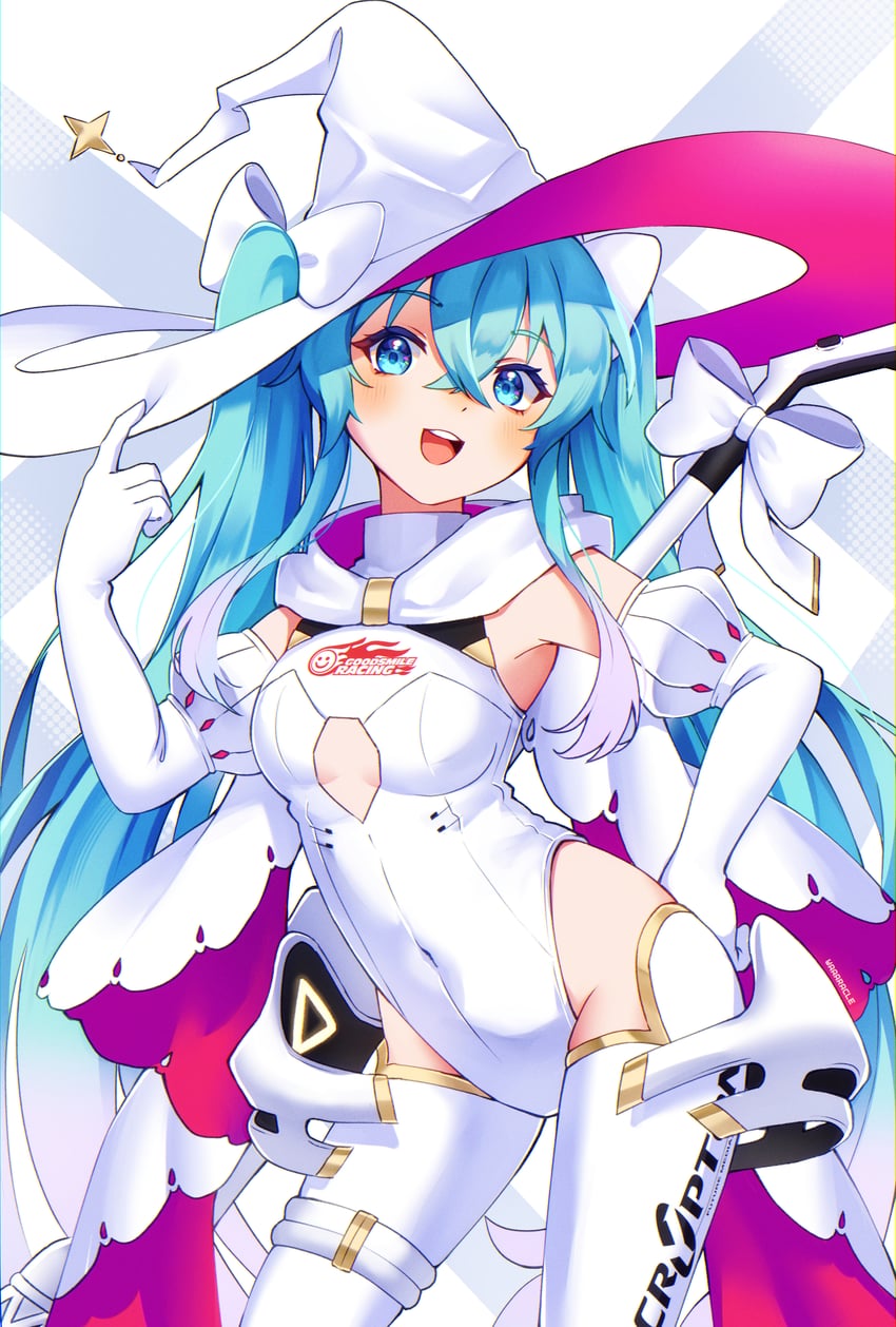 hatsune miku and racing miku (vocaloid and 1 more) drawn by miracle_(waaaracle)