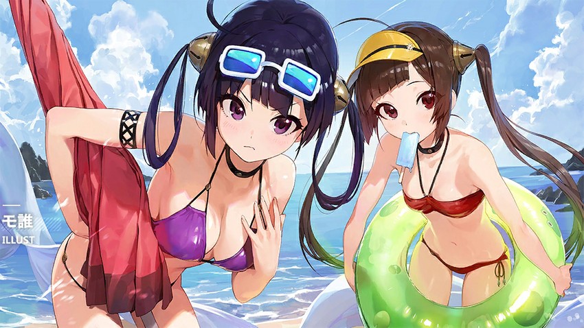 ping hai and ning hai (azur lane) drawn by modare