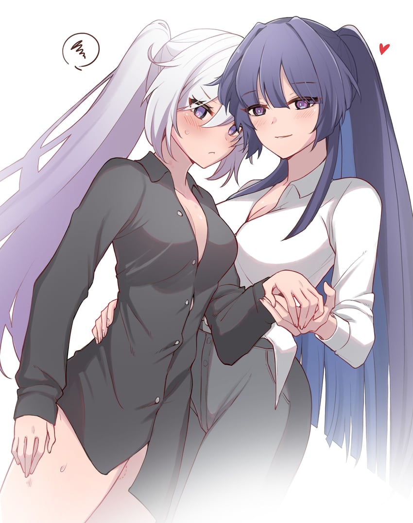 kiana kaslana and raiden mei (honkai and 1 more) drawn by sunny_day_9797