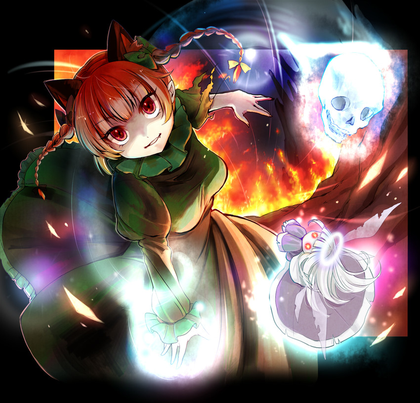 kaenbyou rin and zombie fairy (touhou) drawn by yuki_(popopo)