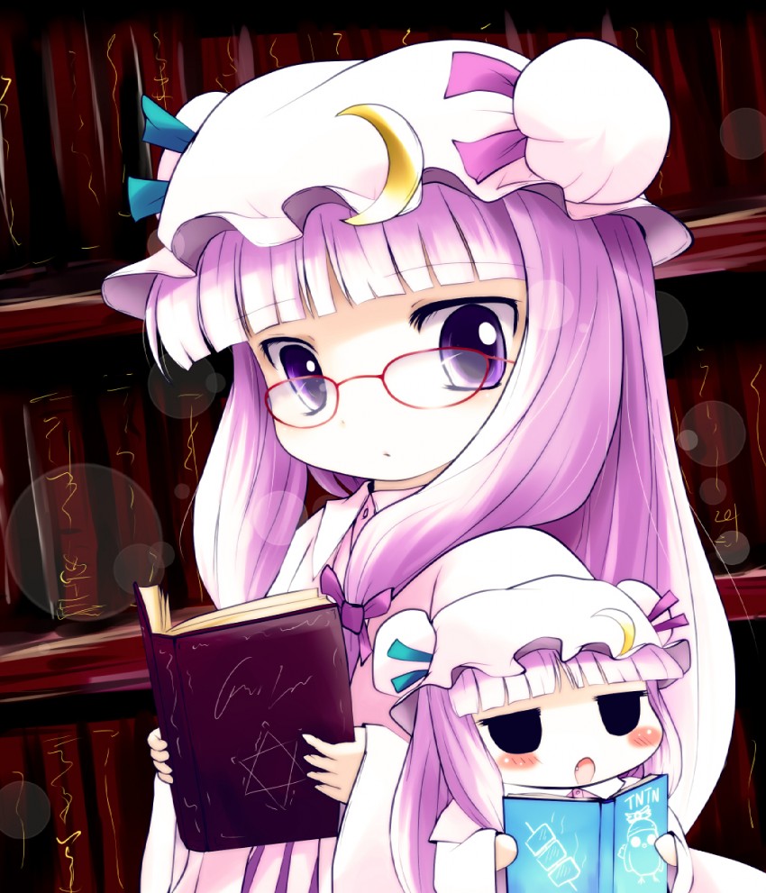 patchouli knowledge and mystia lorelei (touhou) drawn by yume_shokunin