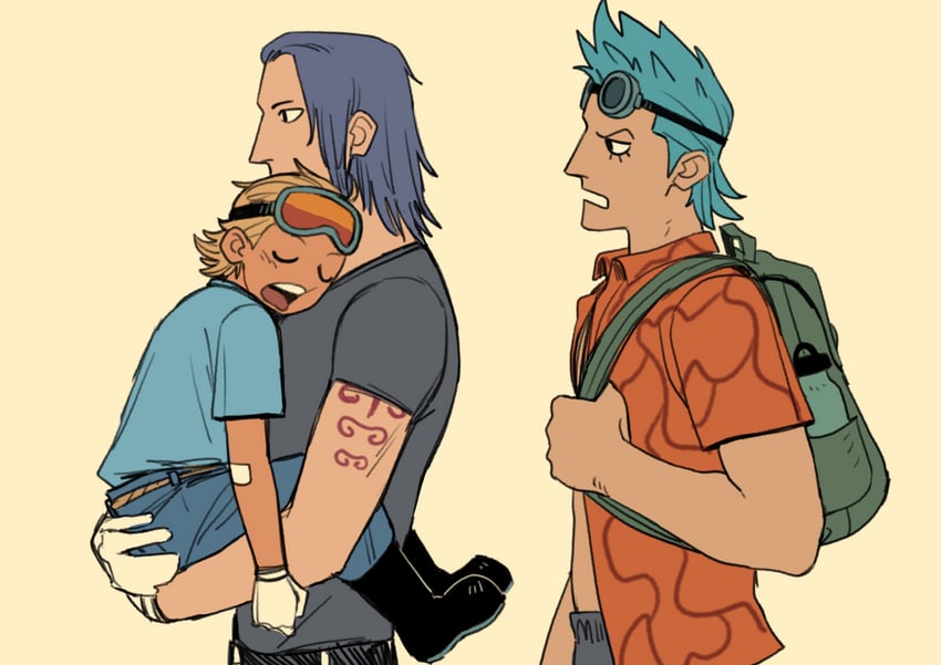 franky, paulie, and iceburg (one piece) drawn by jakkenpoy