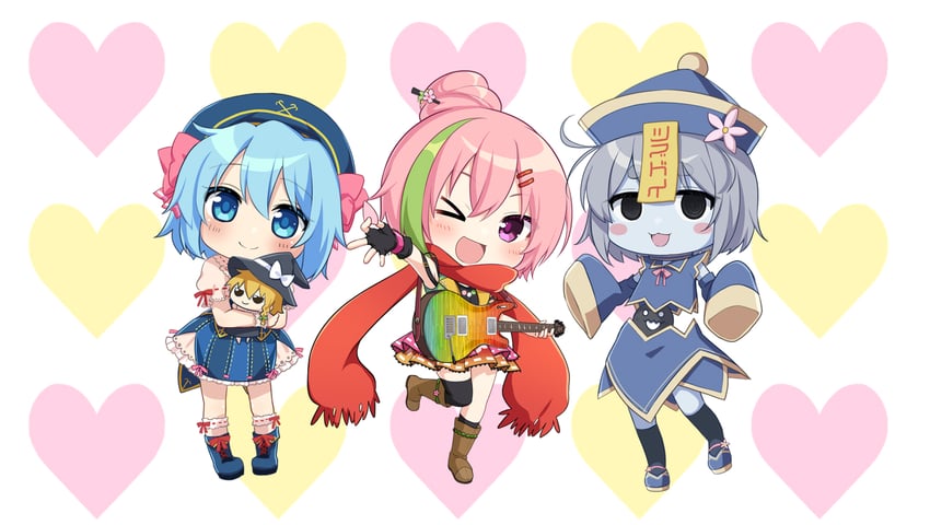 kirisame marisa, sakuramochi maho, and parako (touhou and 1 more) drawn by nnyara