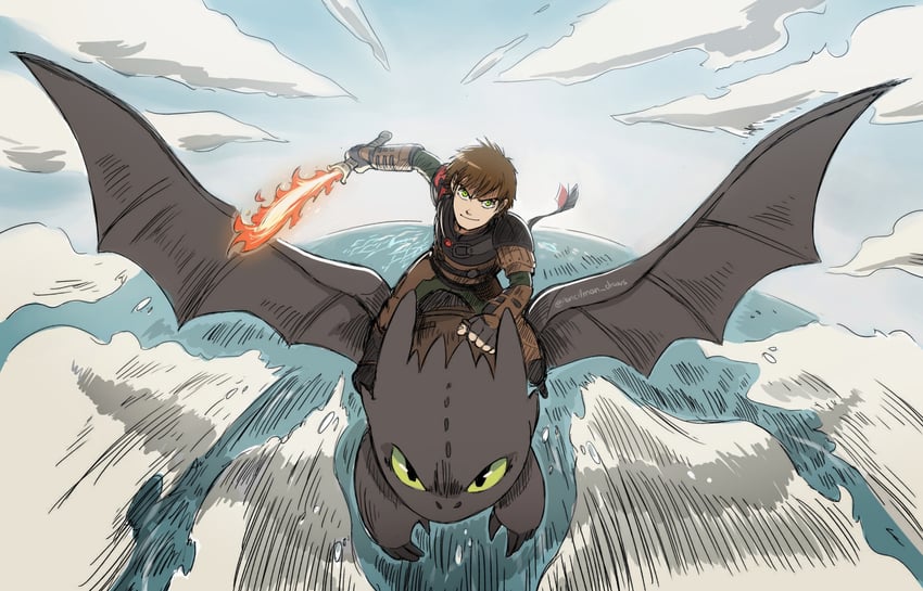 toothless and hiccup horrendous haddock iii (how to train your dragon and 1 more) drawn by pencilman_draws
