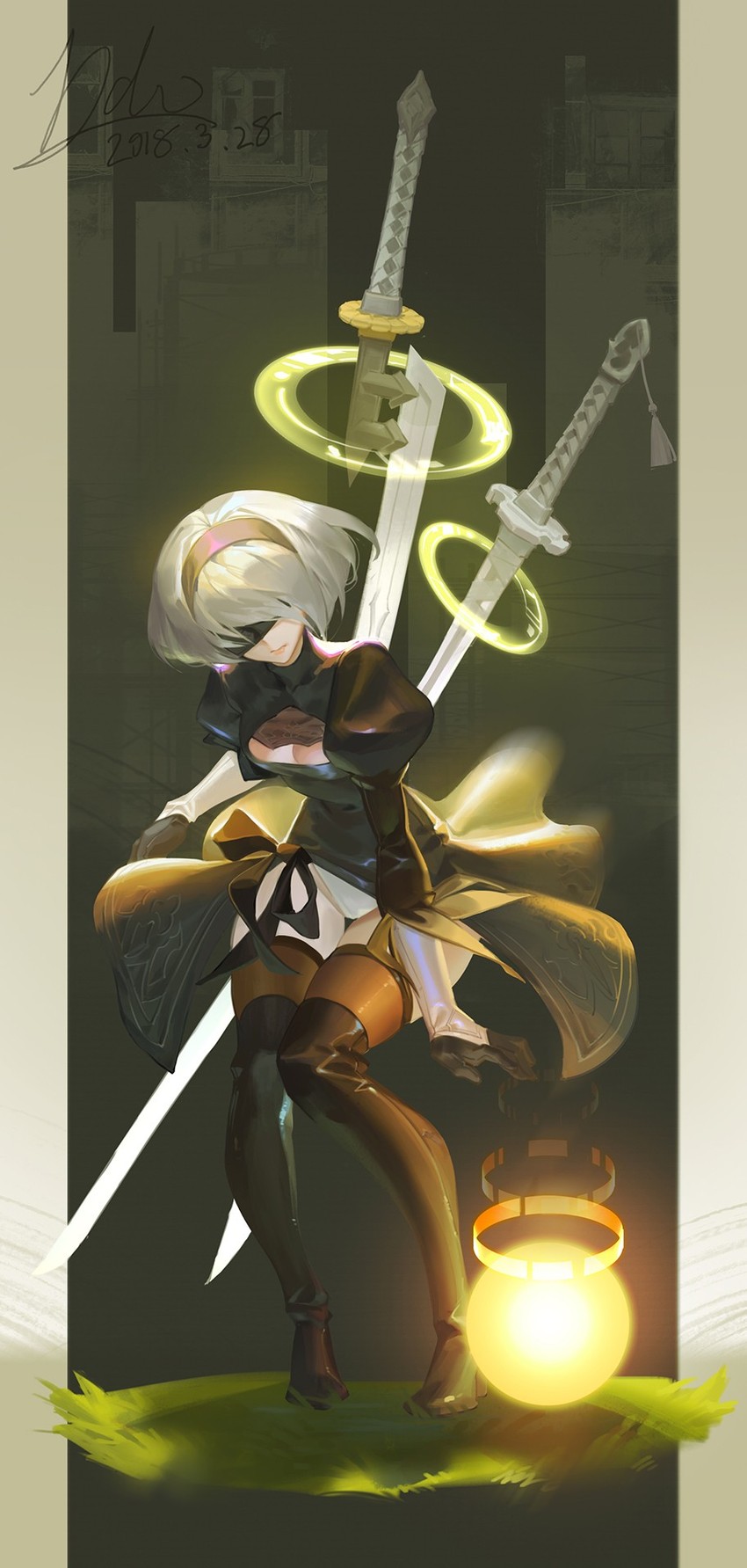 2b (nier and 1 more) drawn by li_chunfu