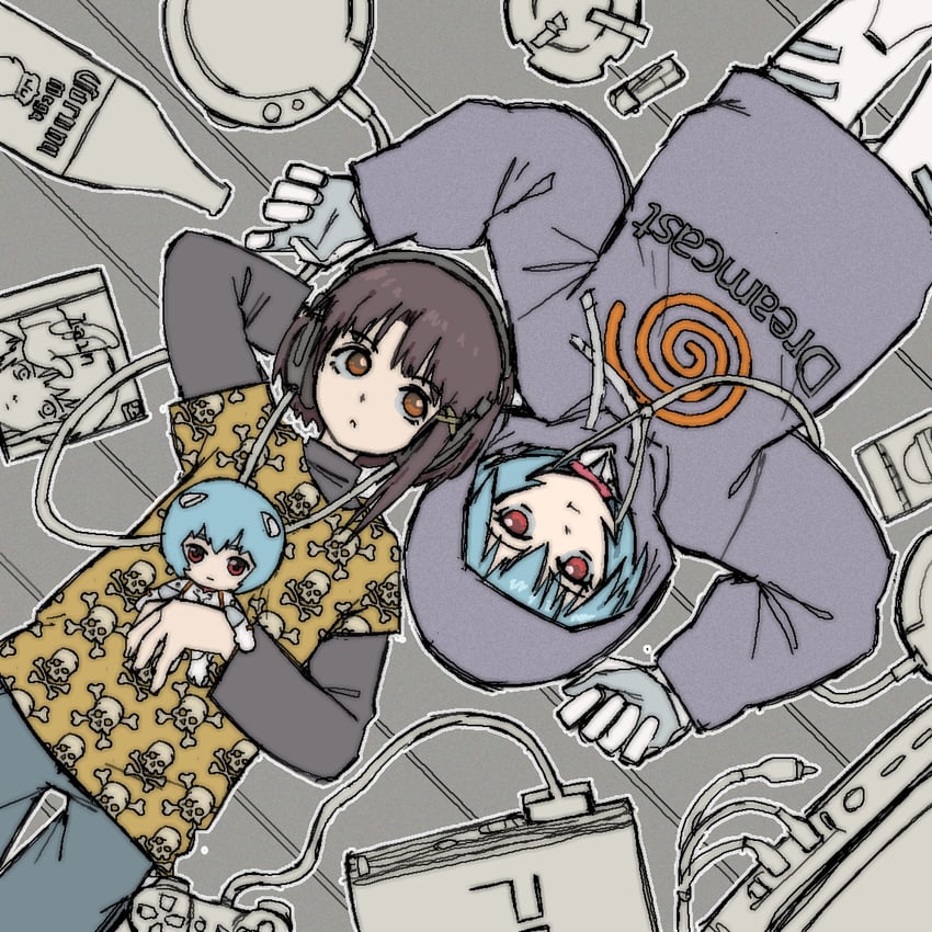 ayanami rei, iwakura lain, and rei chikita (neon genesis evangelion and 1 more) drawn by pantsu-ripper