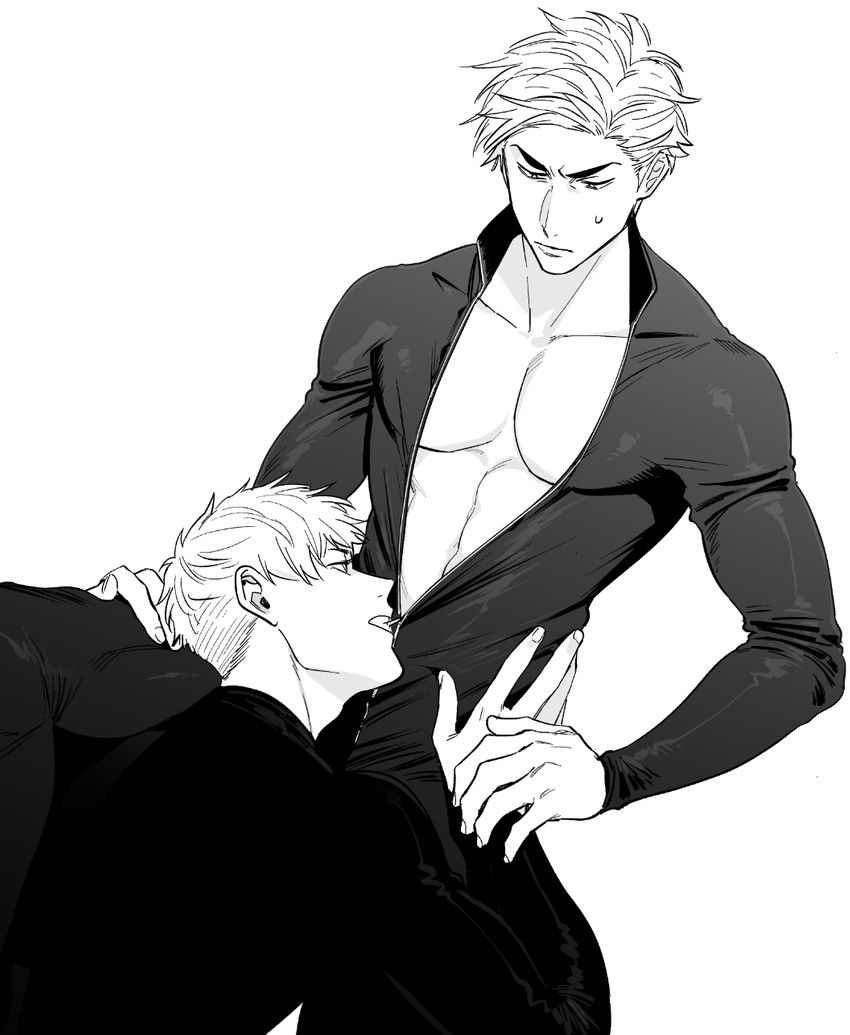 busujima rio mason and kubiki (hypnosis mic) drawn by suko_mugi