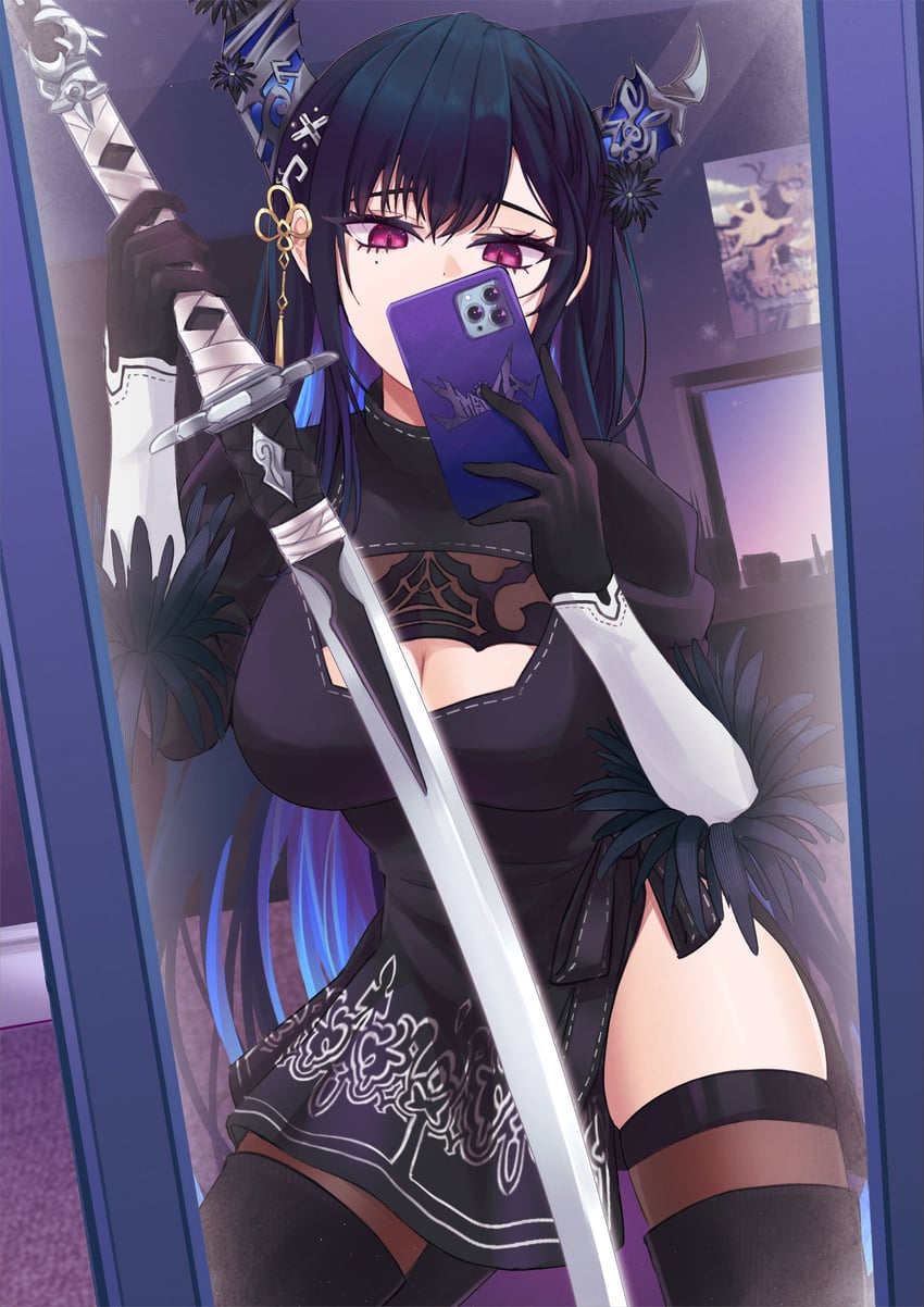 2b, nerissa ravencroft, and uzumaki naruto (hololive and 5 more) drawn by rx_drunkman
