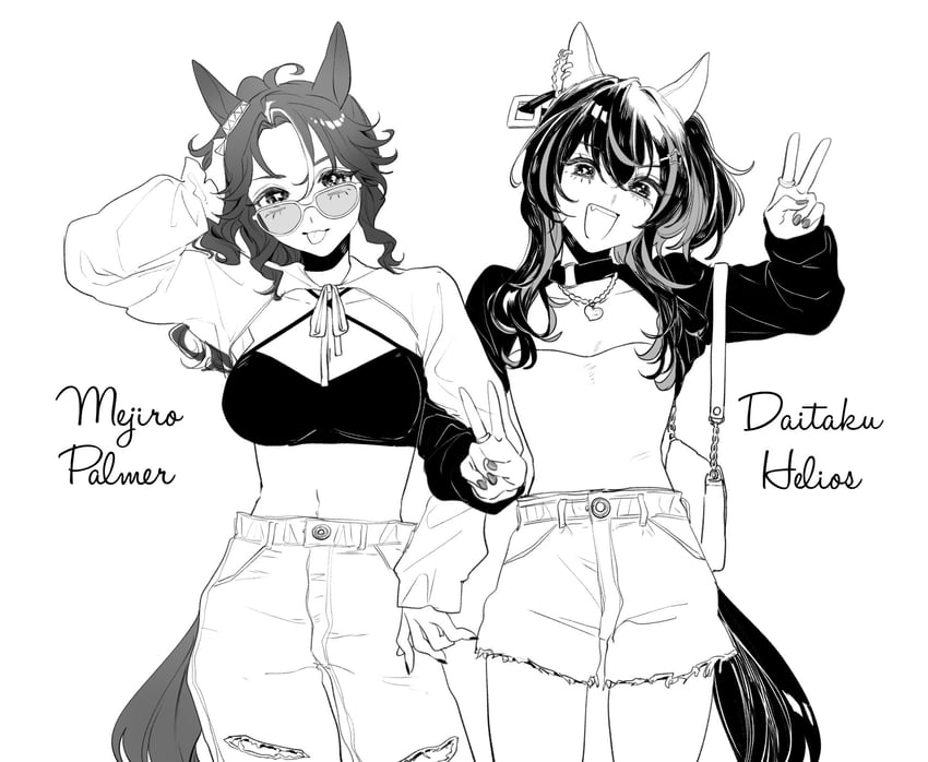 daitaku helios and mejiro palmer (umamusume) drawn by gi!_(desukaru02518_u)