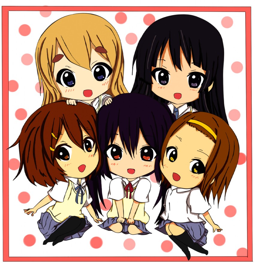 akiyama mio, nakano azusa, hirasawa yui, tainaka ritsu, and kotobuki tsumugi (k-on!) drawn by kuena