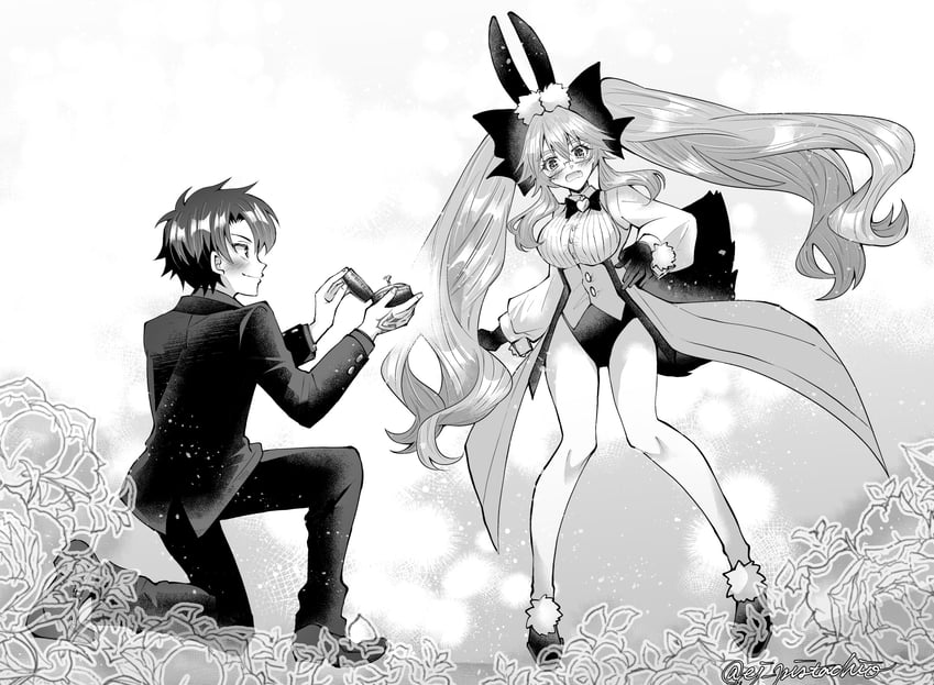 fujimaru ritsuka, tamamo, and koyanskaya (fate and 1 more) drawn by mejiro_pistachio