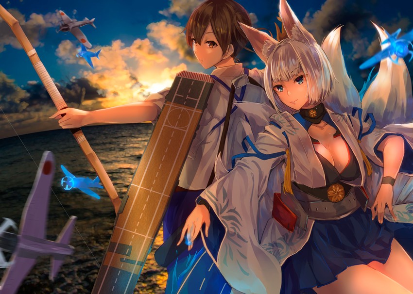 kaga (kantai collection and 1 more) drawn by konkito