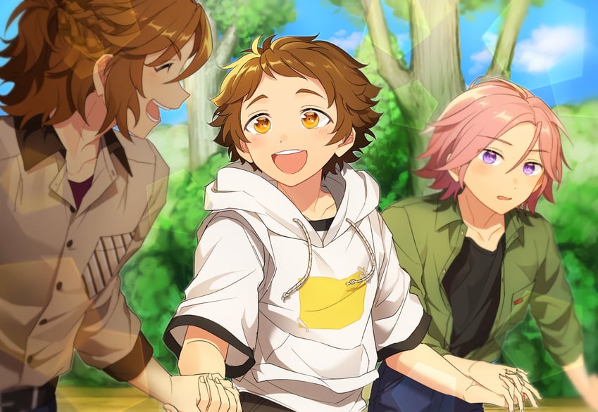 oukawa kohaku, mikejima madara, and tenma mitsuru (ensemble stars!) drawn by akari-chan_(e)
