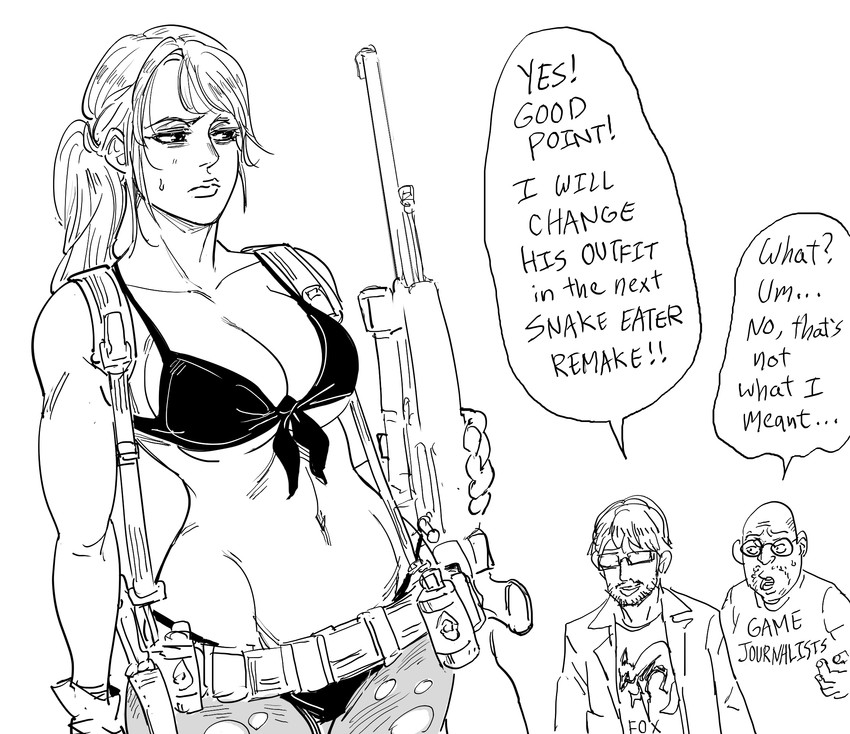 quiet and kojima hideo (metal gear and 1 more) drawn by bb_(baalbuddy)