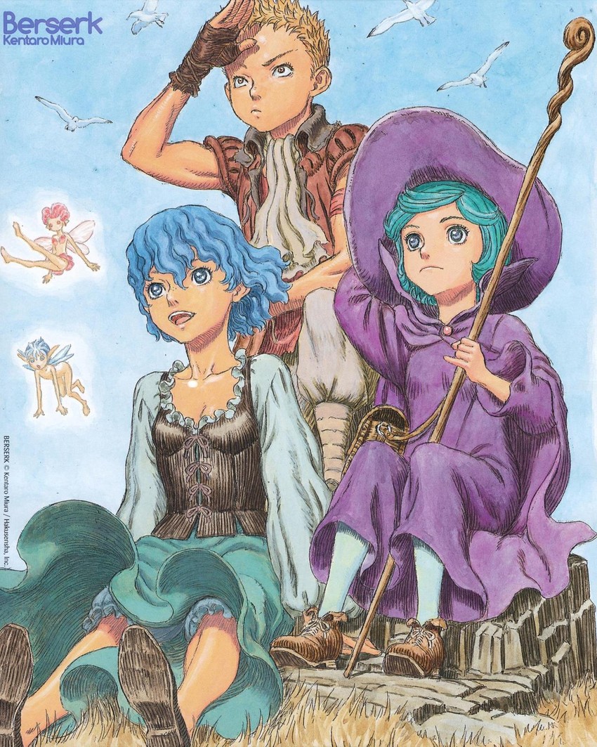 schierke, puck, isma, evarella, and isidro (berserk) drawn by miura_kentarou