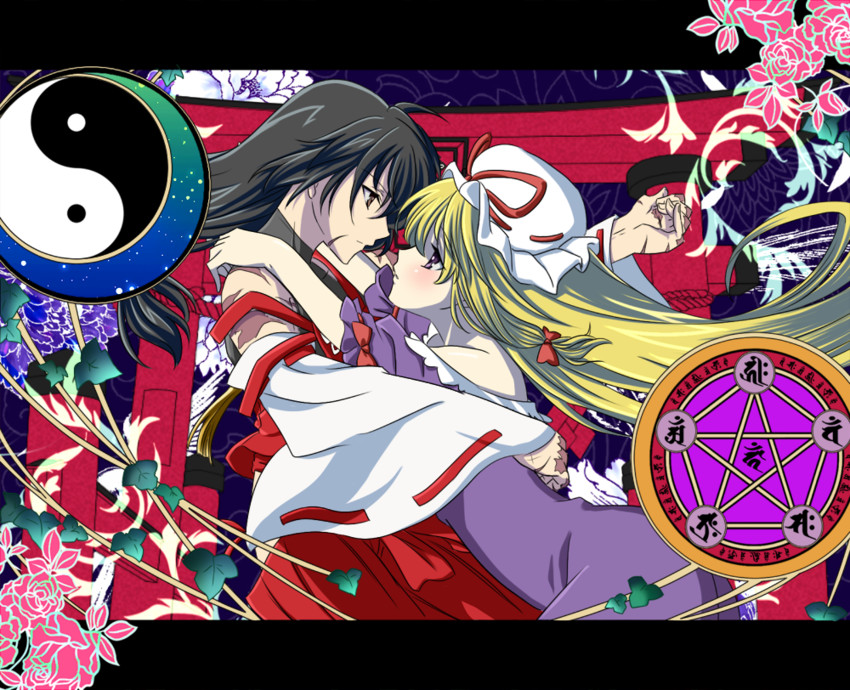 yakumo yukari and sendai hakurei no miko (original and 2 more) drawn by samuimu