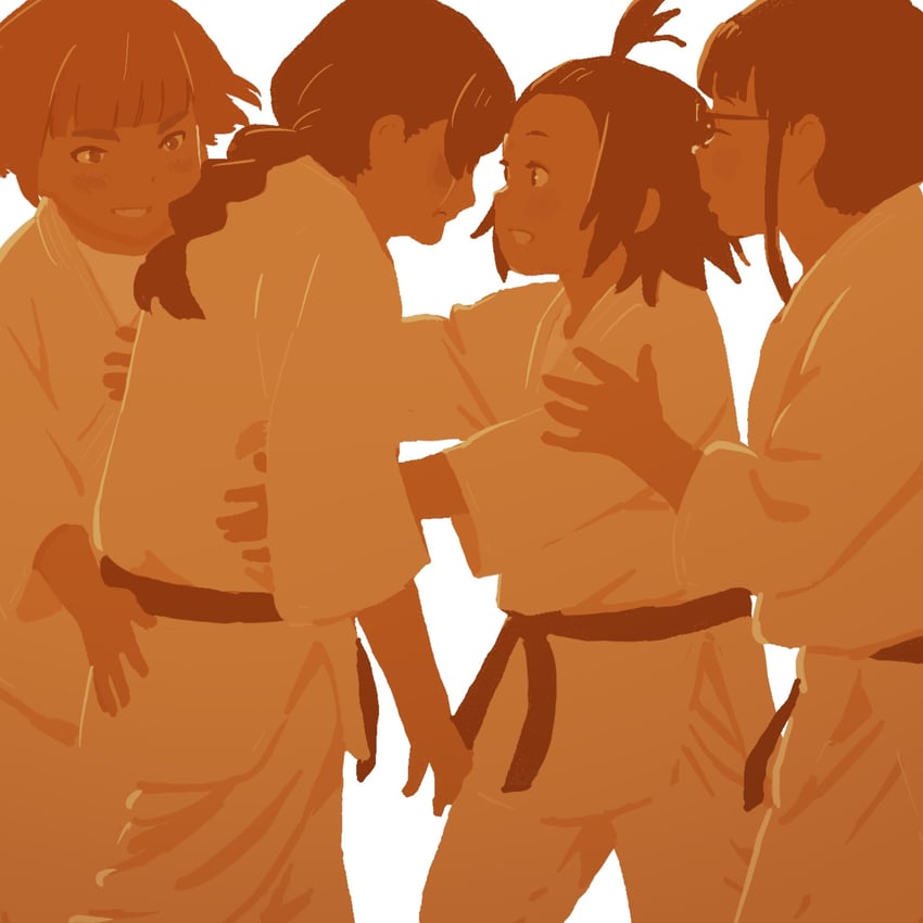 sonoda michi, hiura towa, takigawa sanae, and nagumo anna (mou ippon!) drawn by 55bata6rou